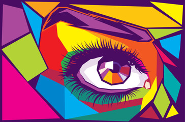 Colorful polygonal eye