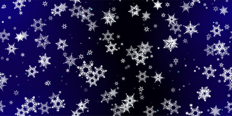 Falling Snowflakes seamless pattern flying snow