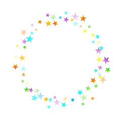 Rainbow Festive Confetti. Carnival Star Falling.