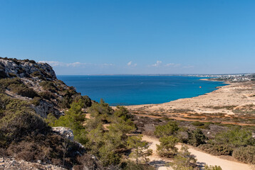 Blick auf das Mittelmeer bei Ayia Napa auf Zypern