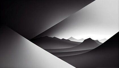 A gradient of grayscale tones that blend together smoothly to create a minimalist and modern abstract background, Generative AI, illustration