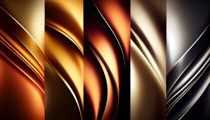 A gradient of metallic colors that blend together elegantly to create a sophisticated and luxurious abstract background, Generative AI, illustration