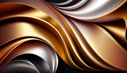 A gradient of metallic colors that blend together elegantly to create a sophisticated and luxurious abstract background, Generative AI, illustration