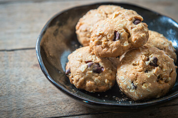 Oatmeal Cookies Snack food Closeup