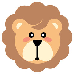 Cute lion cartoon  animals isolated png image illustration for kid