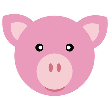 Cute pig cartoon  animals isolated png image illustration for kid