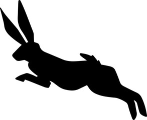 rabbit silhouette cute white background illustration hand drawn