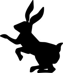rabbit silhouette cute white background illustration hand drawn