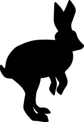rabbit silhouette cute white background illustration hand drawn