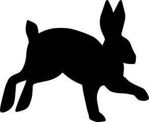 rabbit silhouette cute white background illustration hand drawn