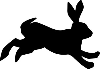 rabbit silhouette cute white background illustration hand drawn