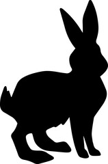 rabbit silhouette cute white background illustration hand drawn