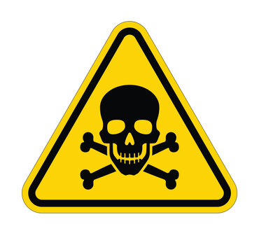 skull and crossbones warning triangle symbol