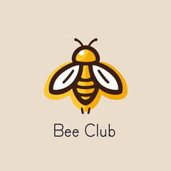 Bee care logo design template. Vector illustration of a bee icon.
