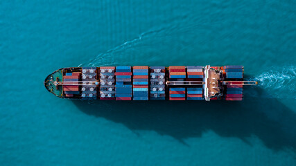 cargo ship in the middle of the sea