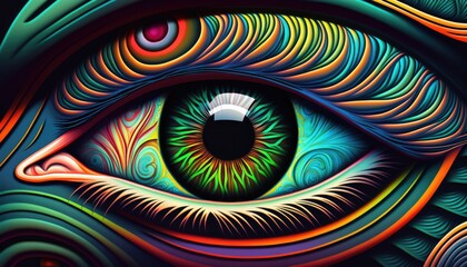 a very colorful abstract of an eye