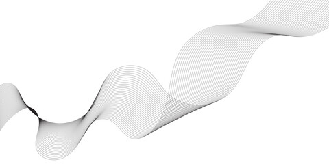 Abstract wavy grey blend technology liens on white background. Digital frequency track equalizer. Abstract frequency sound wave lines and twisted curve lines background. Banner design background.