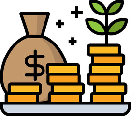 Fund decorative icon design element for website, presentation, flyer, brochure, printing, application.