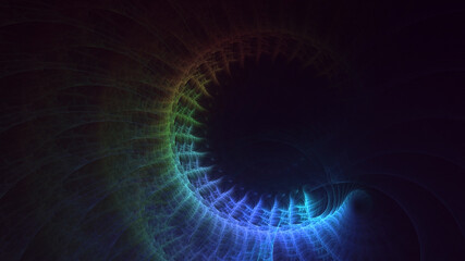 3D rendering abstract multicolor technology fractal light background