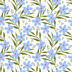 Folk art floral seamless pattern background.