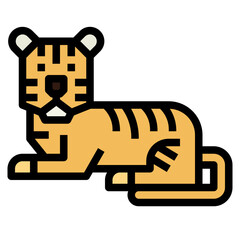 tiger filled outline icon style
