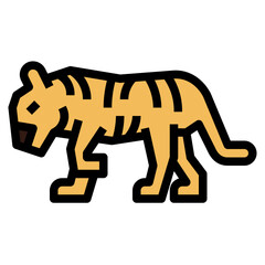 tiger filled outline icon style