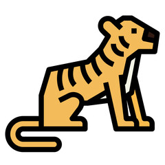 tiger filled outline icon style