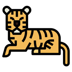 tiger filled outline icon style