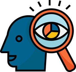 Analytical CRM decorative icon design element for website, presentation, flyer, brochure, printing, application.