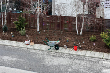 In the spring the gardener works the soil.