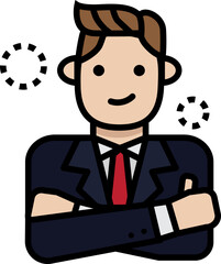 Manager decorative icon design element for website, presentation, flyer, brochure, printing, application.