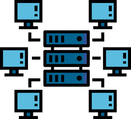 Enterprise technology decorative icon design element for website, presentation, flyer, brochure, printing, application.