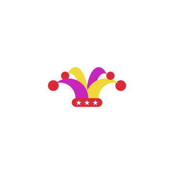 clown fool hat icon design