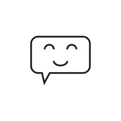 happy face chat bubble vector for Icon Website, UI Essential, Symbol, Presentation