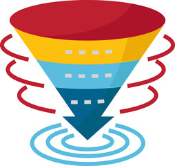 Funnel analysis digital strategy flat icon design elements
