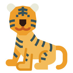 tiger flat icon style