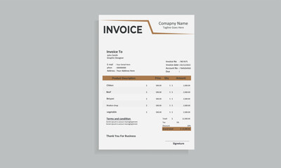 Simple invoice design template