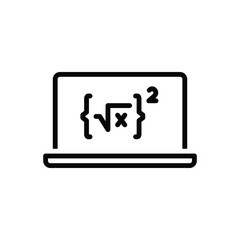 Black line icon for equations