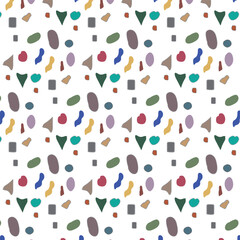 seamless background with colorful confetti, spots, ornament, print for wallpapers, clothes, bed linen, children's textiles, gift wrapping, postcards,