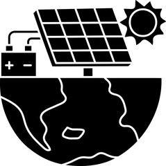 Solar cell illustration, icon, element for decoration.