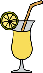Orange juice cocktail summer decorative icon design element for website, presentation, flyer, brochure, printing, application.