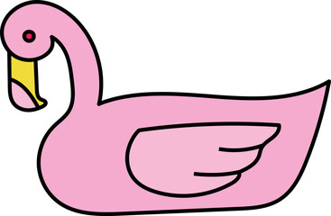 Flamingo ring float summer decorative icon design element for website, presentation, flyer, brochure, printing, application.