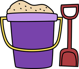 Bucket sand summer  decorative icon design element for website, presentation, flyer, brochure, printing, application.