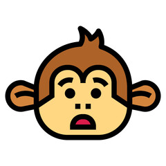 monkey filled outline icon style