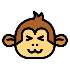monkey filled outline icon style