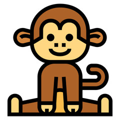 monkey filled outline icon style
