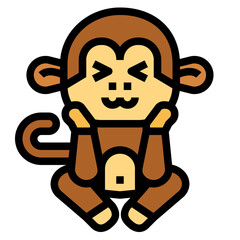 monkey filled outline icon style