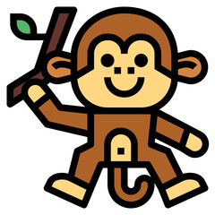 monkey filled outline icon style