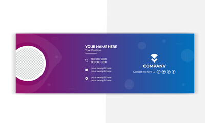 email signature in modern and minimal layout. Corporate email signature with an author photo place.