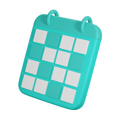 3d render Calendar assignment icon isolated . Calendar with marked date .